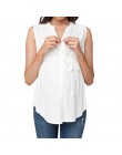 Odzież ciążowa T-Shirt dla kobiet w ciąży casual bez rękawów lato solidna bluzka tkaniny proste Bteastfeeding w ciąży miękka kos