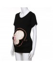 MaternityPregnant odzież tee damskie bluzka z krótkim rękawem dla kobiet w ciąży macierzyństwo topy T-Shirt z nadrukiem