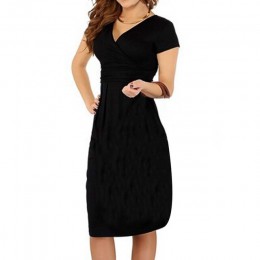 Modna odzież ciążowa V-neck krótki rękaw bawełna ciąży sukienka lato elastyczny pas suknie YJS Dropship