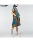 VONDA 2019 lato kobiety w stylu Vintage kwiatowy Print sukienka ciążowa na co dzień luźne z krótkim rękawem w ciąży matka ubrani