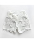 Moda lato spodenki ciążowe stałe ubrania ciążowe spodenki jeansowe elastyczny pas dżinsy krótkie ciąży duży rozmiar