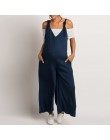 VINDA odzież ciążowa 2019 lato pajacyki kobiet kombinezon ciąży na co dzień luźne szerokie spodnie nogi w ciąży kombinezony Plus