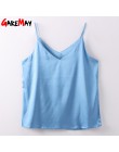 GAREMAY Sexy Silk Top kobiet szczupła Sexy koszulka bez rękawów kobiet podstawowe Camisole Halter Tank Top lato bluzki dla kobie