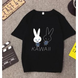 KAWAII druku T koszula kobiety wiosna lato nowy styl krótki rękaw okrągły dekolt kobiety bluzki na co dzień luźne Tshirt kobiet