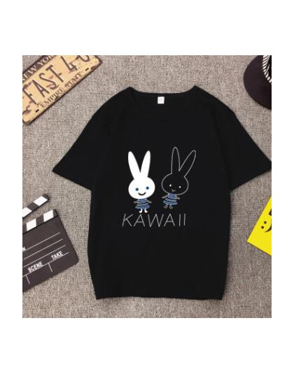 KAWAII druku T koszula kobiety wiosna lato nowy styl krótki rękaw okrągły dekolt kobiety bluzki na co dzień luźne Tshirt kobiet