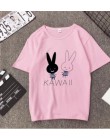 KAWAII druku T koszula kobiety wiosna lato nowy styl krótki rękaw okrągły dekolt kobiety bluzki na co dzień luźne Tshirt kobiet