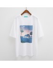 2019 koreański Harajuku w stylu Vintage wydrukowano z krótkim rękawem T Shirt kobiety lato Casual luźna koszulka Femme Streetwea