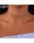 NK218 Hollow serce Choker naszyjniki dla kobiet obojczyk obojczyk komunikat naszyjnik Collares serce Dainty naszyjnik prezent