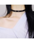 Elastyczne Chokers naszyjniki dla kobiet czarny koronki Hollow kwiat krótkie obojczyka Collares biżuteria Gothic Bijoux Steampun