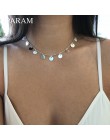 IPARAM moda złoty kolor cekiny monety Tassel Choker naszyjnik dla kobiet naszyjnik damski biżuteria colares