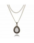 Tocona czeski kropla wody kryształ urok Chokers naszyjniki dla kobiet srebrny łańcuch ze stopu Chokers Collar komunikat biżuteri