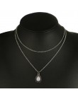 Tocona czeski kropla wody kryształ urok Chokers naszyjniki dla kobiet srebrny łańcuch ze stopu Chokers Collar komunikat biżuteri