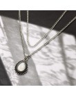 Tocona czeski kropla wody kryształ urok Chokers naszyjniki dla kobiet srebrny łańcuch ze stopu Chokers Collar komunikat biżuteri