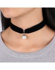 Handmade aksamitne koronki w stylu Vintage Choker naszyjnik dla kobiet kołnierz momenty naszyjnik Stretch Yin Yang jednorożec ur