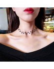 2018 nowości Hot moda czarny kryształ naszyjnik momenty Bijoux prosty krzyż Strand zroszony Chokers naszyjniki kobiety biżuteria