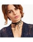 Koronkowy choker tatuaż naszyjnik Gothic Punk Velvet długi wisiorek kobiety kołnierz biżuteria choker naszyjniki