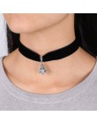 Handmade aksamitne koronki w stylu Vintage Choker naszyjnik dla kobiet kołnierz momenty naszyjnik Stretch Yin Yang jednorożec ur