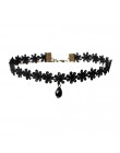 Moda czarne aksamitne Gothic Lace Choker naszyjniki dla kobiet oświadczenie naszyjniki i wisiorki Bijoux Femme Collier biżuteria