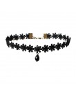 Moda czarne aksamitne Gothic Lace Choker naszyjniki dla kobiet oświadczenie naszyjniki i wisiorki Bijoux Femme Collier biżuteria
