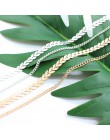 2019 złoty kolor metalu dwa warstwa Choker naszyjniki Fishbone łańcuch proste biżuteria collana Kolye Bijoux Collares Mujer coll