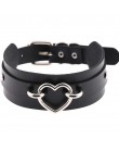 Harajuku Choker ze sztucznej skóry serce kołnierz Bondage Goth Choker kobiety pas naszyjnik punk Trendy Rock Sexy gotycka biżute