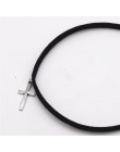 Hot New Fashion czysty czarny aksamit skórzany momenty Retro krzyż wisiorki Maxi komunikat Chokers naszyjnik dla kobiet 2018 biż