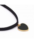 Skórzany naszyjnik momenty czysty czarny aksamit skórzany Maxi komunikat Chokers naszyjnik dla kobiet Collares biżuteria Colar 2