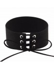 Bijoux Sexy Harajuku Lace Up kobiety biżuteria Punk Gothic Choker naszyjnik w stylu Vintage aksamitna skóra Collares Anime naszy