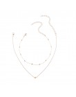 Srebrny złoty kolor miłość wisiorek w kształcie serca naszyjnik krótki łańcuszek warstwy materiały naszyjniki Choker naszyjnik k