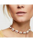 Boho hawajska na morze naszyjnik z muszelek Choker biżuteria czeski plaża Tassel naszyjnik Shell złoty łańcuch dla kobiet kołnie