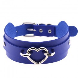 Harajuku Choker ze sztucznej skóry serce kołnierz Bondage Goth Choker kobiety pas naszyjnik punk Trendy Rock Sexy gotycka biżute
