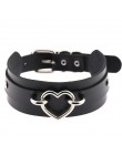 Harajuku Choker ze sztucznej skóry serce kołnierz Bondage Goth Choker kobiety pas naszyjnik punk Trendy Rock Sexy gotycka biżute