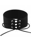 Bijoux Sexy Harajuku Lace Up kobiety biżuteria Punk Gothic Choker naszyjnik w stylu Vintage aksamitna skóra Collares Anime naszy