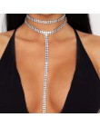 Gorący sprzedawanie Rhinestone Choker luksusowe kryształowy kamień naszyjnik brokat kołnierz Chocker moda naszyjnik długi łańcuc