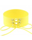 Bijoux Sexy Harajuku Lace Up kobiety biżuteria Punk Gothic Choker naszyjnik w stylu Vintage aksamitna skóra Collares Anime naszy