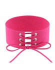 Bijoux Sexy Harajuku Lace Up kobiety biżuteria Punk Gothic Choker naszyjnik w stylu Vintage aksamitna skóra Collares Anime naszy