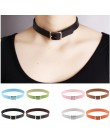 Wysokiej jakości Harajuku obroża pasek Choker naszyjnik Choker ze sztucznej skóry Punk Goth 41*2 cm