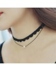 Nowa moda Punk Gothic dziewczyna czarny aksamitna koronki Harajuku Chokers naszyjnik momenty dla kobiet tatuaż obojczyka Collare