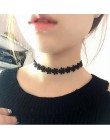 Nowa moda Punk Gothic dziewczyna czarny aksamitna koronki Harajuku Chokers naszyjnik momenty dla kobiet tatuaż obojczyka Collare