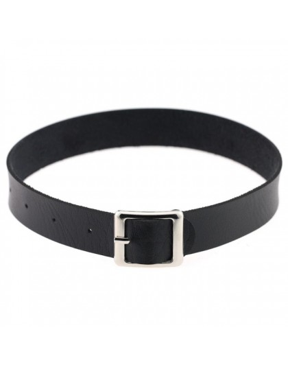 Wysokiej jakości Harajuku obroża pasek Choker naszyjnik Choker ze sztucznej skóry Punk Goth 41*2 cm