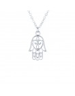 Nowy przybył moda biżuteria srebrny kolor wszystko jest dobrze Hamsa Fatima ręcznie naszyjnik choker wisiorek dla kobiet dziewcz