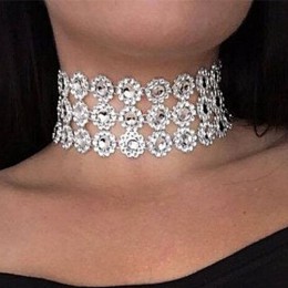 N325 Bling naszyjnik typu choker leżący na linii obojczyka kwiat kobiety ślub zaręczyny naszyjniki collares mujer Collier Bijoux