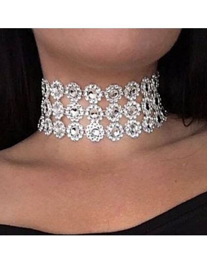 N325 Bling naszyjnik typu choker leżący na linii obojczyka kwiat kobiety ślub zaręczyny naszyjniki collares mujer Collier Bijoux