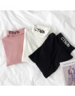 Kobiet T koszula z długim rękawem Harajuku Kawaii list topy Tee kobiet Ulzzang mody koszulka z golfem w stylu Preppy Slim Tshirt