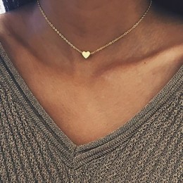 2018 nowy naszyjnik z małym serduszkiem dla kobiet krótki łańcuszek wisiorek w kształcie serca naszyjnik etniczny naszyjnik chok
