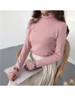 Kobiet T koszula z długim rękawem Harajuku Kawaii list topy Tee kobiet Ulzzang mody koszulka z golfem w stylu Preppy Slim Tshirt