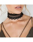 90 inspirowane Gothic Lolita Punk Choker naszyjnik czarny aksamitny zamsz koronki kwiat Steampunk momenty biżuteria oświadczenie