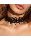 90 inspirowane Gothic Lolita Punk Choker naszyjnik czarny aksamitny zamsz koronki kwiat Steampunk momenty biżuteria oświadczenie