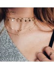 LWONG delicje Gold kolor łańcuch Tiny gwiazda Choker naszyjnik dla kobiet Bijou naszyjniki wisiorki proste Boho warstwy Chokers 