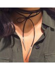 Nowy Gothic czarne koronkowe skórzane aksamitne tatuaż Choker naszyjniki dla kobiet kołnierz strona biżuteria akcesoria szyi Cho